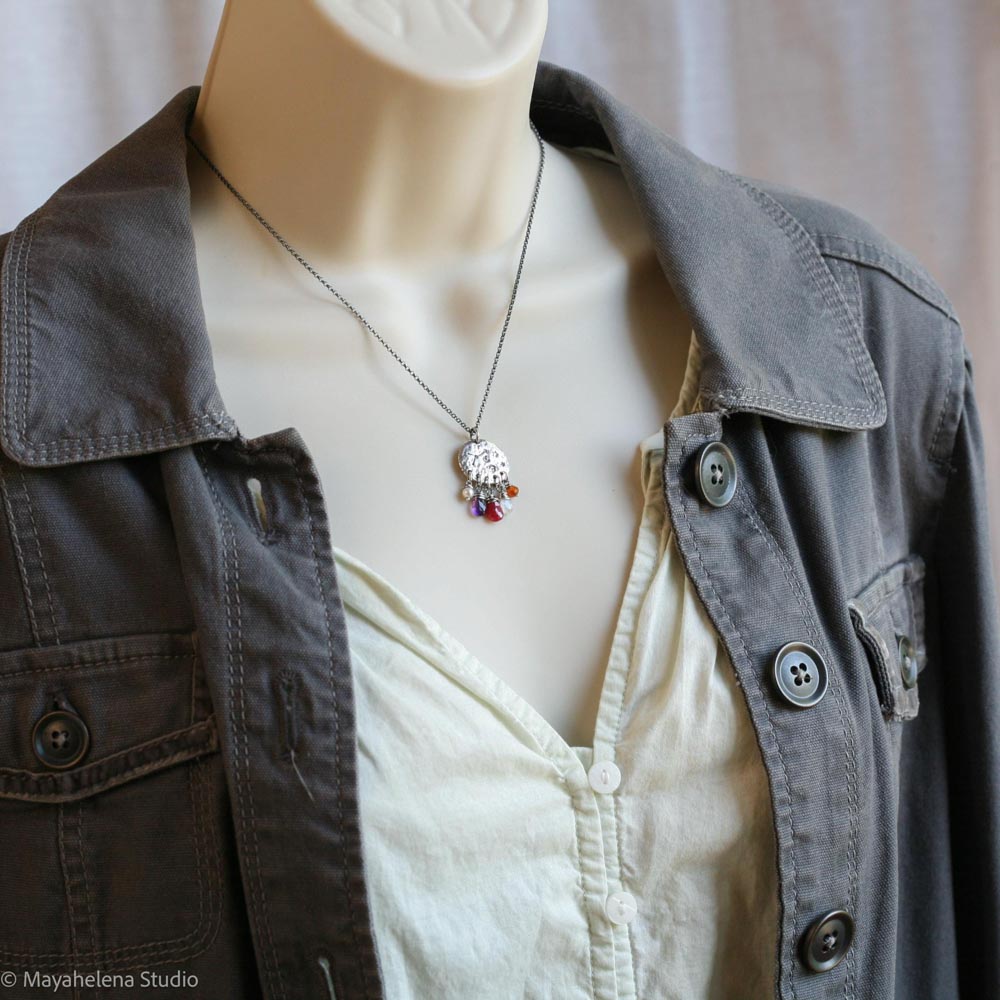 il_fullxfull.7158386718_3h8b.jpg Written in Stars - Crab - Zodiac Seal Sapphire Peridot Garnet Sterling Silver Necklace