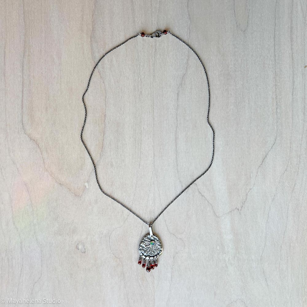 il_fullxfull.7189845106_4vs6.jpg Fire Awakes - Ethiopian Opal Garnet Fine and Sterling Silver Necklace