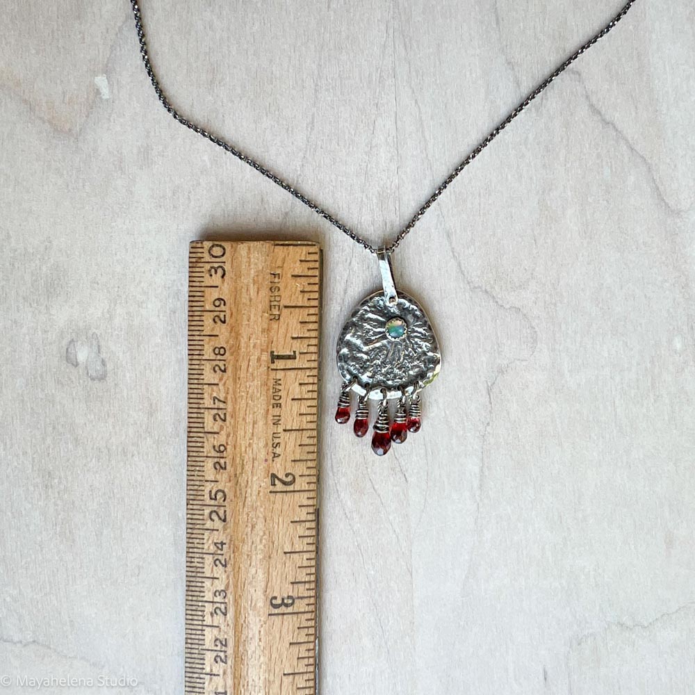 il_fullxfull.7189845122_dbay.jpg Fire Awakes - Ethiopian Opal Garnet Fine and Sterling Silver Necklace