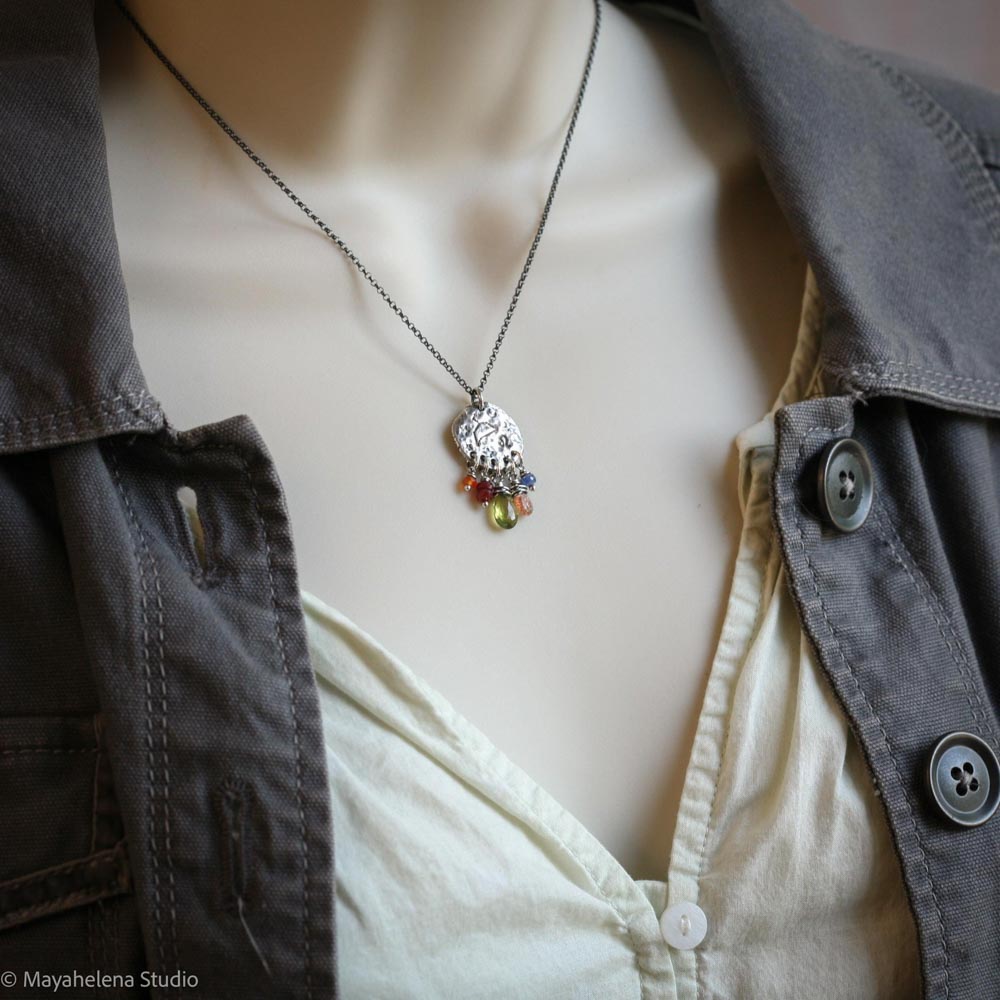 il_fullxfull.7206198273_5wla.jpg Written in Stars - Leo - Zodiac Seal Peridot Garnet Sterling Silver Necklace