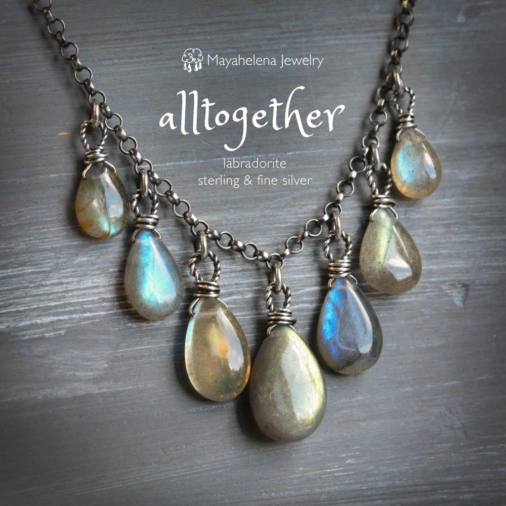 All Together Now Sterling Silver Multi Color Labradorite Necklace