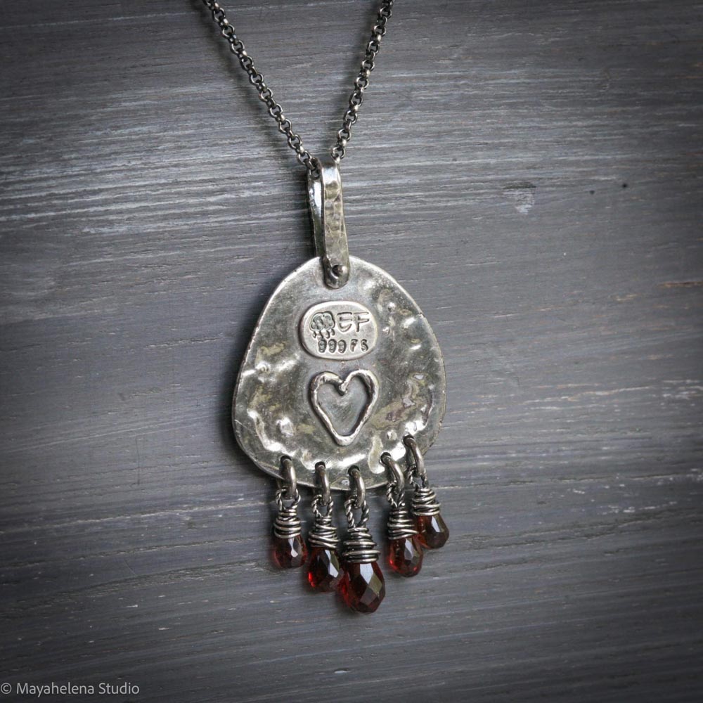 il_fullxfull.7237822781_cc18.jpg Fire Awakes - Ethiopian Opal Garnet Fine and Sterling Silver Necklace