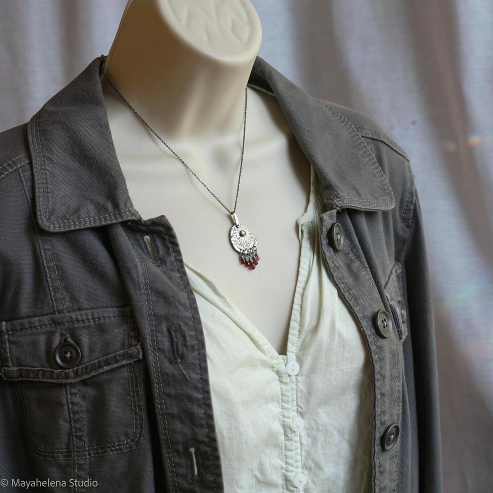 il_fullxfull.7237822863_nj01.jpg Fire Awakes - Ethiopian Opal Garnet Fine and Sterling Silver Necklace