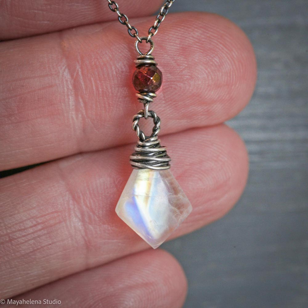 il_fullxfull.7264016799_dmmy.jpg Blood Moon - Moonstone Garnet Wire Wrapped Sterling Necklace